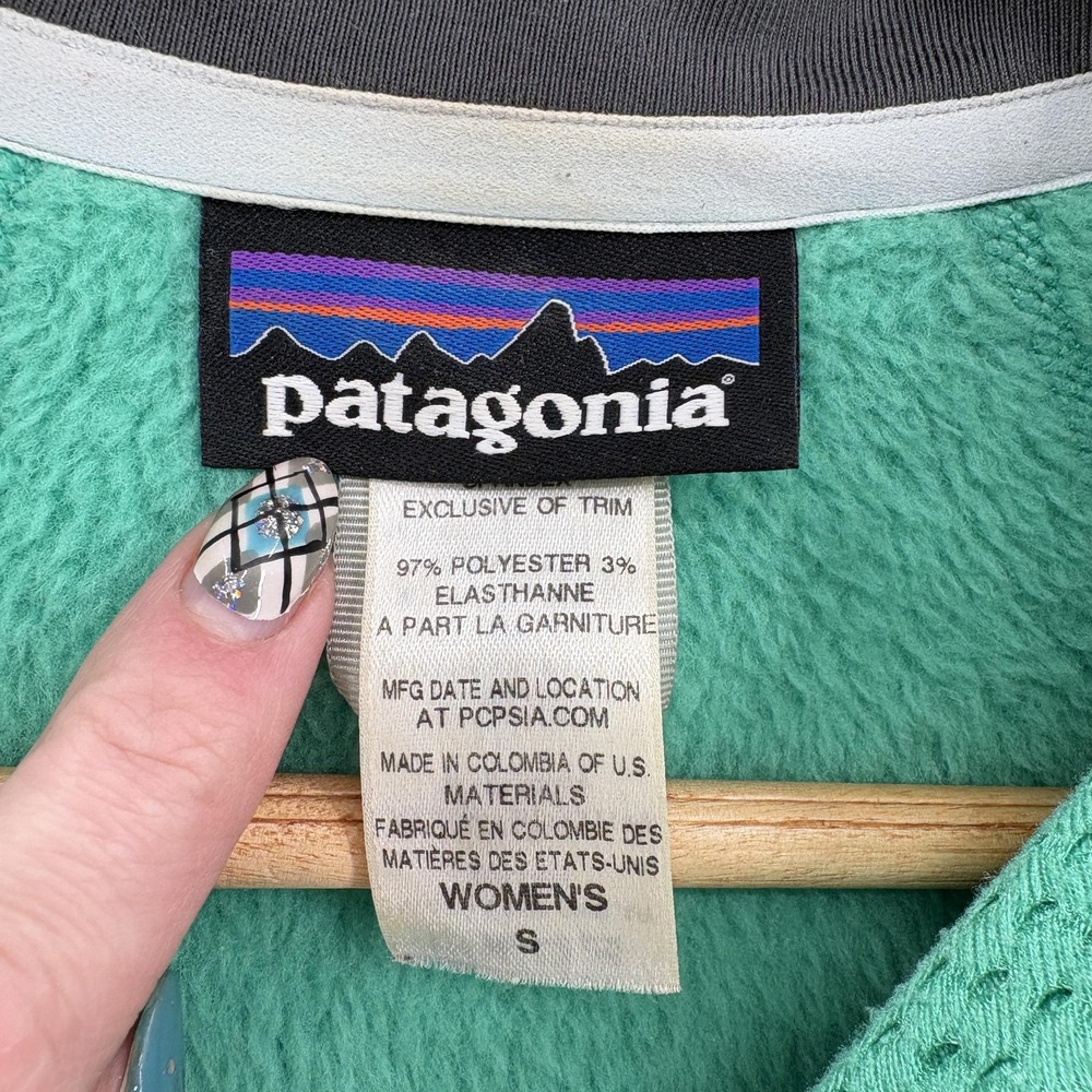 Patagonia R2 Fleece Jacket Womens Small Green Polartec Thermal Pro Full Zip - Picture 3 of 16
